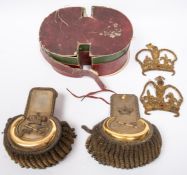A pair of early 19th century British officer's bullion epaulettes, set up as General Officer but