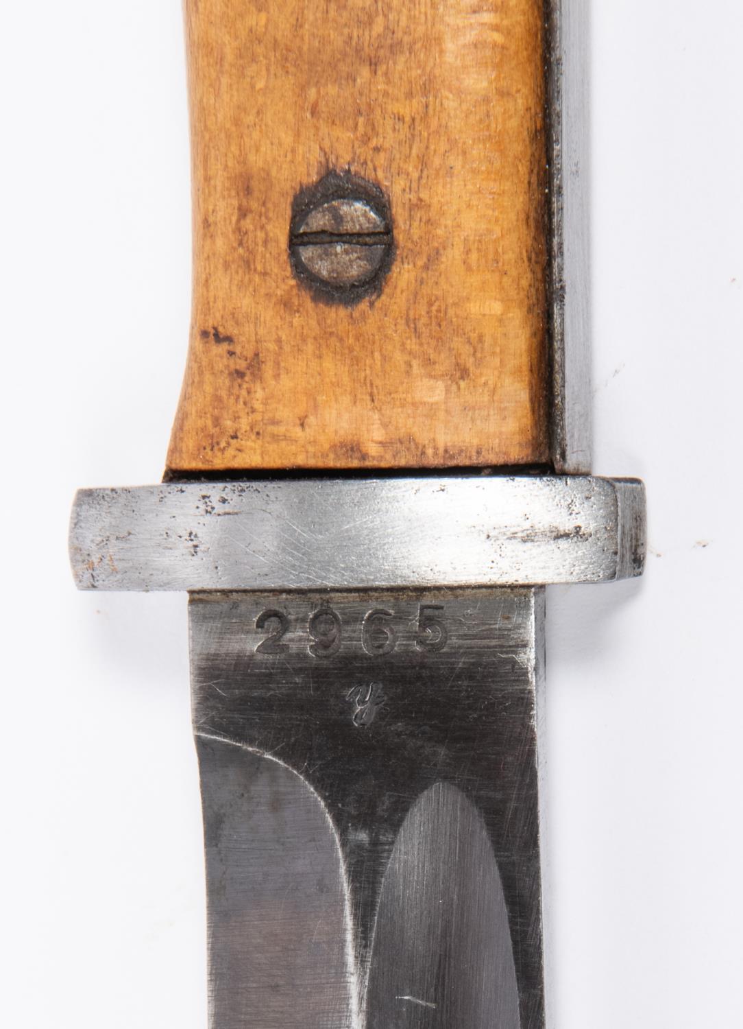 A WWII German K98 bayonet, the blade numbered 2965 and with maker's date code "43asw", the hilt with - Image 4 of 4