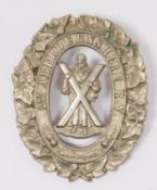 An OR's white metal glengarry badge of the 2nd Aberdeenshire Rifle Volunteers, 1880-1884. GC £60-120