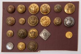 Twenty pre 1881 Scottish Regimental buttons: 1st (Ryl Regt), six including officer's gilt 1829-