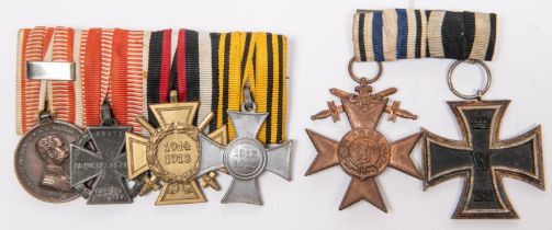 Austro Hungarian WWI group of four medals: bronze Bravery medal, Karl Truppenkreuz, German 1914-18