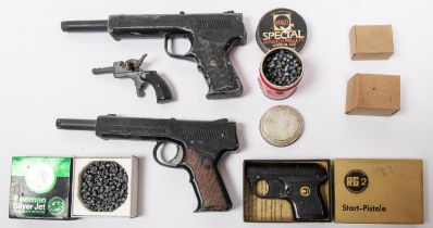 A .177" Diana SP50 pop out pistol, GWO & C; an identical Phoenix G50 pop out pistol, worn overall,