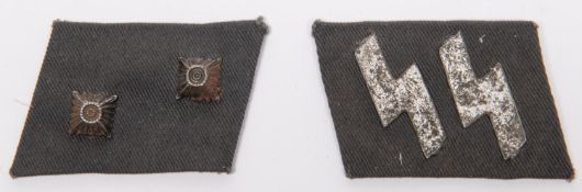 A pair of Third Reich SS Latvian Volunteers collar patches, to Oberscharfuhrer. GC £250-300