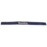 A Third Reich cuff title "Tannenberg", embroidered on dark blue, GC £70-80