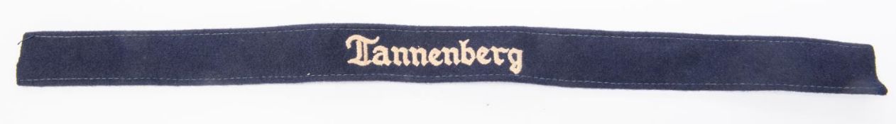 A Third Reich cuff title "Tannenberg", embroidered on dark blue, GC £70-80