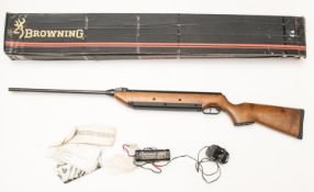 A .177" Browning Mod Airstar 200, number 1214P46NZ/01431, with electronic cocking powered by re-