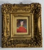 A finely painted miniature half length portrait of an unidentified 19th century officer , wearing