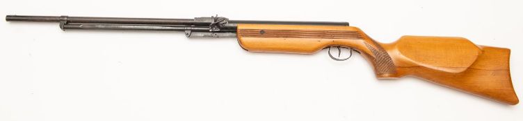 A .22" Relum Tornado under lever air rifle, number 72008, with pale beech stock, GWO and Basically