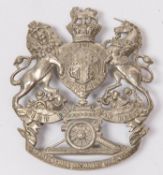 A Victorian white metal helmet plate of the Aberdeenshire Artillery Volunteers. GC £100-150