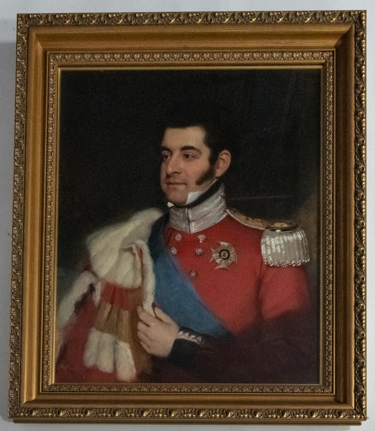 A 19th century oil on canvas portrait stated to be Captain Paul James Henry Butler, 5th Royal