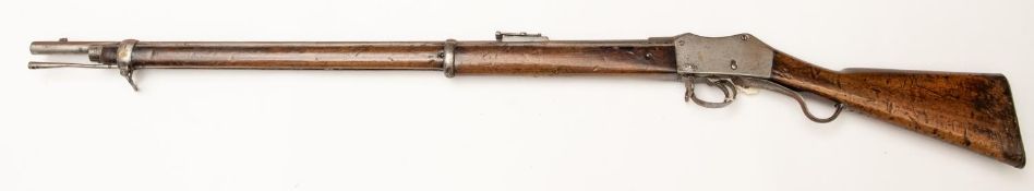 A .577/.450" Zulu War period Martini Henry Mk II rifle, 49" overall, barrel 33½" with ordnance