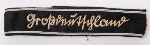 A Third Reich machine embroidered SS cuff title. GC £40-50