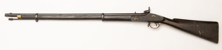 A 14 bore Enfield type 2 band percussion musket, probably for native troops, 48½" overall, barrel