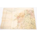 A large German WWII "Invasion" map of England, 54" x 36", "ENGLAND MILITAR GEOGRAPHISCHE