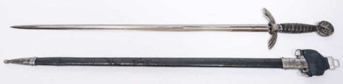 A Third Reich Luftwaffe officer's sword, by SMF Solingen, the blade with Waffenampt mark and "