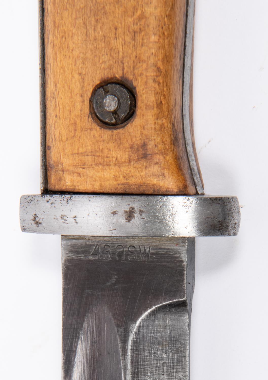 A WWII German K98 bayonet, the blade numbered 2965 and with maker's date code "43asw", the hilt with - Image 2 of 4