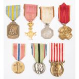 Belgium: African War Medal, 1940-45, VF; Albert I Veterans cross, 1830-1930 Independence medal and