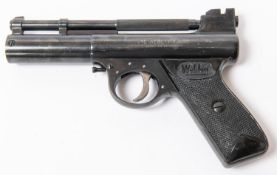 A .177" post 1958 Webley Mark I air pistol, number 107. GWO & near VGC, retaining all original blued