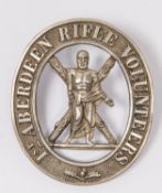 An OR's white metal glengarry badge of the 1st Aberdeen Rifle Volunteers, 1880-1884. GC £60-120