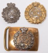 A Victorian officer's rectangular Waist Belt Plate of the Royal Engineers, gilt with silver