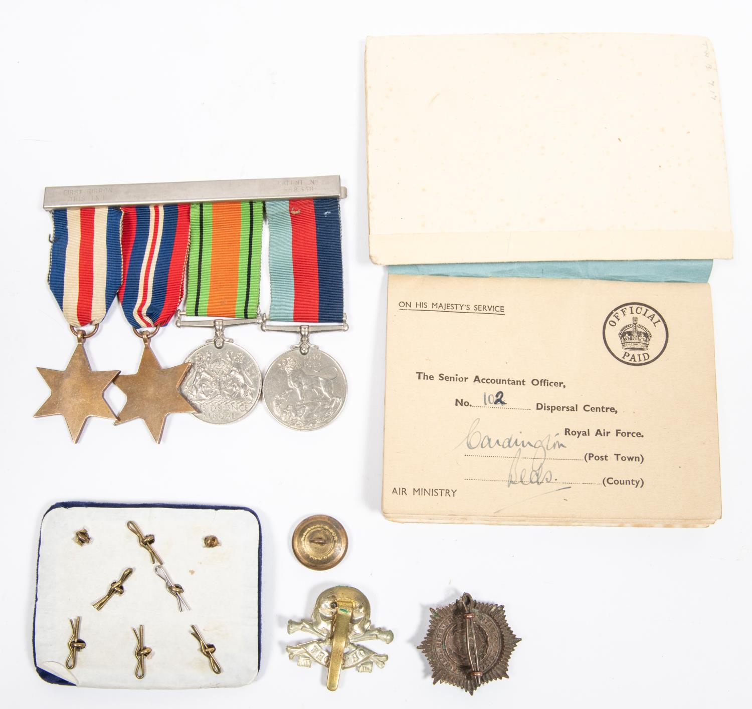 WWII group of four: 1939-45 star, F&G star, Defence and War, (un-named as issued) with RAF Service - Image 2 of 2