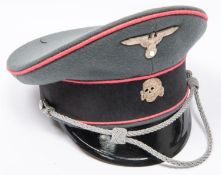 A good quality copy of an Allgemeine SS officers uniform, comprising peaked cap, tunic with