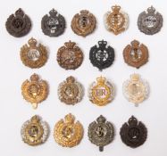 Seventeen cap badges of the Royal Engineers: Victorian (slightly worn and re-lugged); George V
