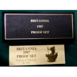 Elizabeth II Britannia gold proof set of coins 1987, comprising £100, £50, £25 and £10 (being One