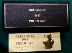 Elizabeth II Britannia gold proof set of coins 1987, comprising £100, £50, £25 and £10 (being One
