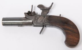 A 46 bore percussion boxlock pocket pistol for "top hat" caps, by Stone of Aylesbury, c 1830, 5¾"