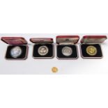 Isle of Man AV Sovereign 1973 Unc; also AR proof crowns: 1977 (2: different types), 1979, and 1980