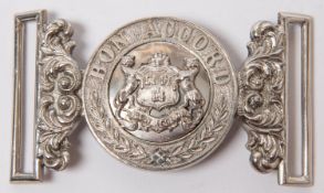 A good officer's Waist Belt Clasp of the 1st Aberdeenshire Rifle Volunteers, 1880-1884, with arms of