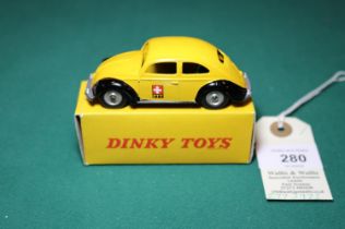 Dinky Toys Swiss Postal Volkswagen (262). In yellow and black 'PTT' livery, example with the later