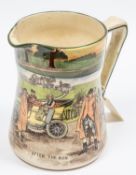 Royal Doulton Motoring Series large jug, Produced between 1903 - 1910. This one says "After The