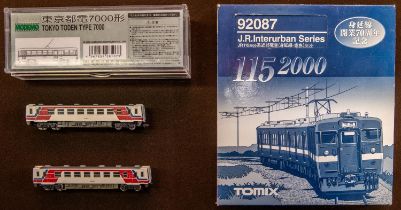 3 Japanese 'N' gauge Motive Power items. A Tomix J.R.Interurban Series 115.2000 3-car Multiple Unit.