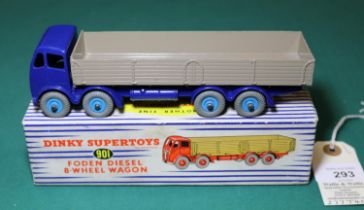 A rare Dinky Supertoys Foden Diesel 8-Wheel Wagon (901). A second type (FG) example with dark blue
