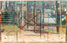 Two rare glass Southern Railway "Southern Region Suburban Services Maps". Mirrored glass with