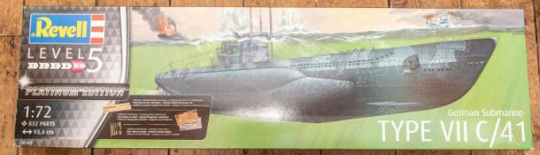 Revell 1:72 scale model kit, Level 5 Platinum edition. German Submarine Type V11 C/41. Contains