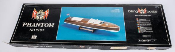 A Billings Boats Phantom No.710 traditional style wooden speed boat unmade kit. Boxed, looks to be
