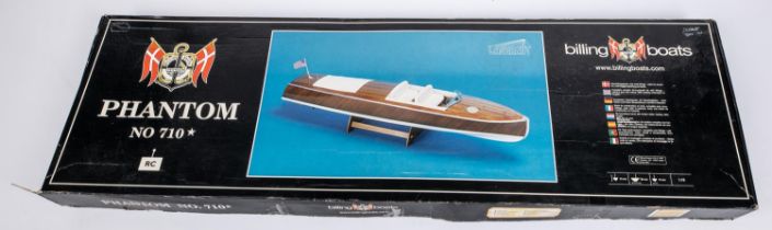 A Billings Boats Phantom No.710 traditional style wooden speed boat unmade kit. Boxed, looks to be