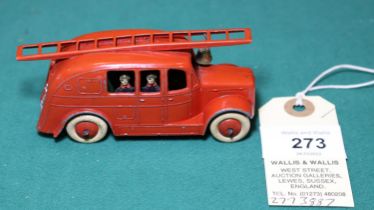 Dinky Toys Streamline Fire Engine (25k). A 1930's example in red with red ladder, brass bell, 6