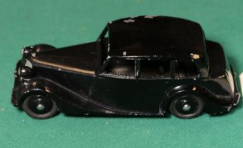 Dinky Toys Triumph 1800 (40b). A rare example in black with black wheels and black rubber tyres.