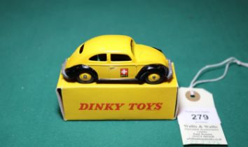 Dinky Toys Swiss Postal Volkswagen (262). In yellow and black 'PTT' livery, example with the