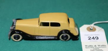 Dinky Toys 30 Series Daimler (30C). A 1936-1940 example with tan body open black chassis, thin