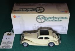 Lansdowne Models LDM.53A. 1939 MG SA Saloon. In cream with maroon interior. BRX 351 number plates.