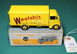 Dinky Supertoys Guy Van 'Weetabix' (514). In yellow livery, with yellow ridged wheels, black