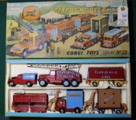 Corgi Toys Gift Set No.23, "Circus Models". Comprising 6 items, Series 2 Land Rover, example with
