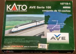 A KATO 'N 'gauge Train Pack. (10719-1). An AVE Serie 100 10 car high-speed train comprising 2
