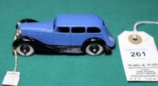 Dinky Toys Armstrong Siddeley (36a). A just post-war issue (1945) in mid blue with black moulded