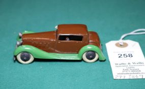 Dinky Toys Humber Vogue (36c). A rare colour variation in dark brown with a green closed moulded